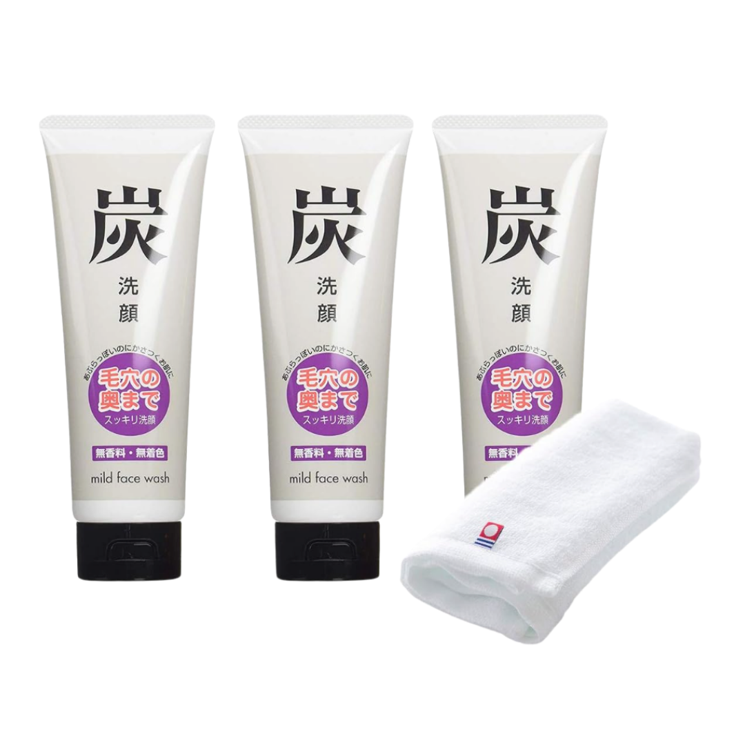 Azuma Shoji Charcoal Face Wash Cream 120g x 3