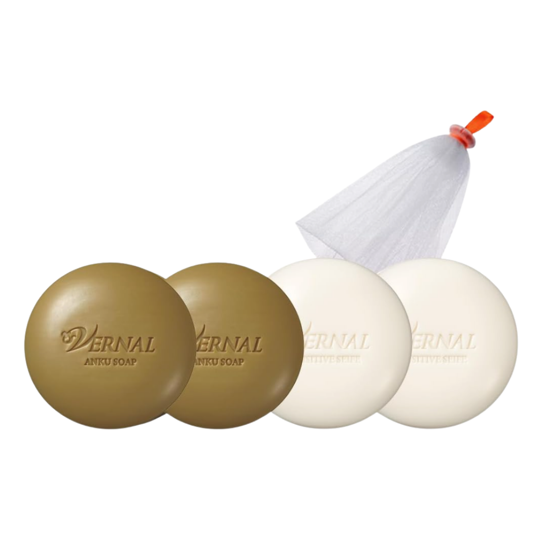 Vernal Basic Soap Set 4pcs (Anku 90g x2 + Sensitive 90g x2)