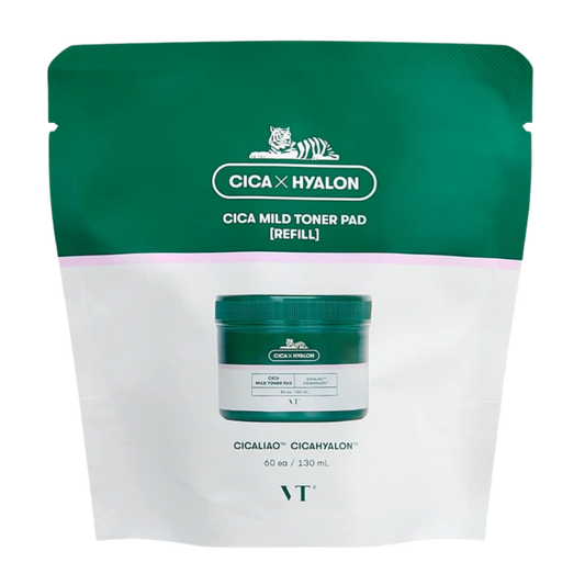 VT COSMETICS CICA Mild Toner Pad Refil 60 unidades - Discos Esfoliantes com Centella Asiática