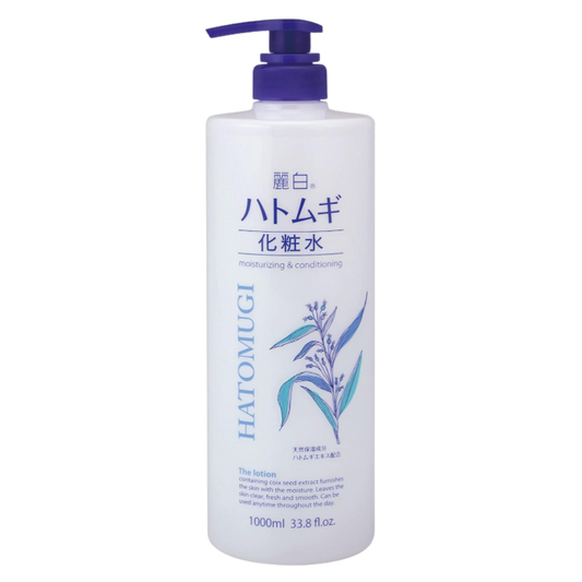 Reihaku Loção de Hatomugi 1000ml - Grande Capacidade com Extrato de Lágrimas de Jó