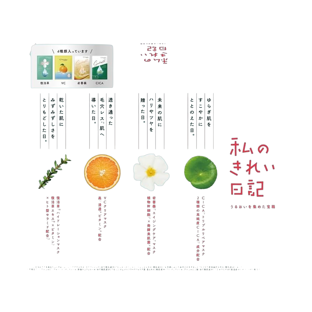 Ware Teki Mirei Nikki - Watashi Nokirei Nikki - Mascara Facial em Folha 23ml