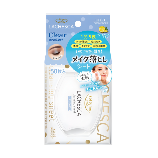 Softymo Lachesca Lenço demaquilante aquoso Clear 50 unidades