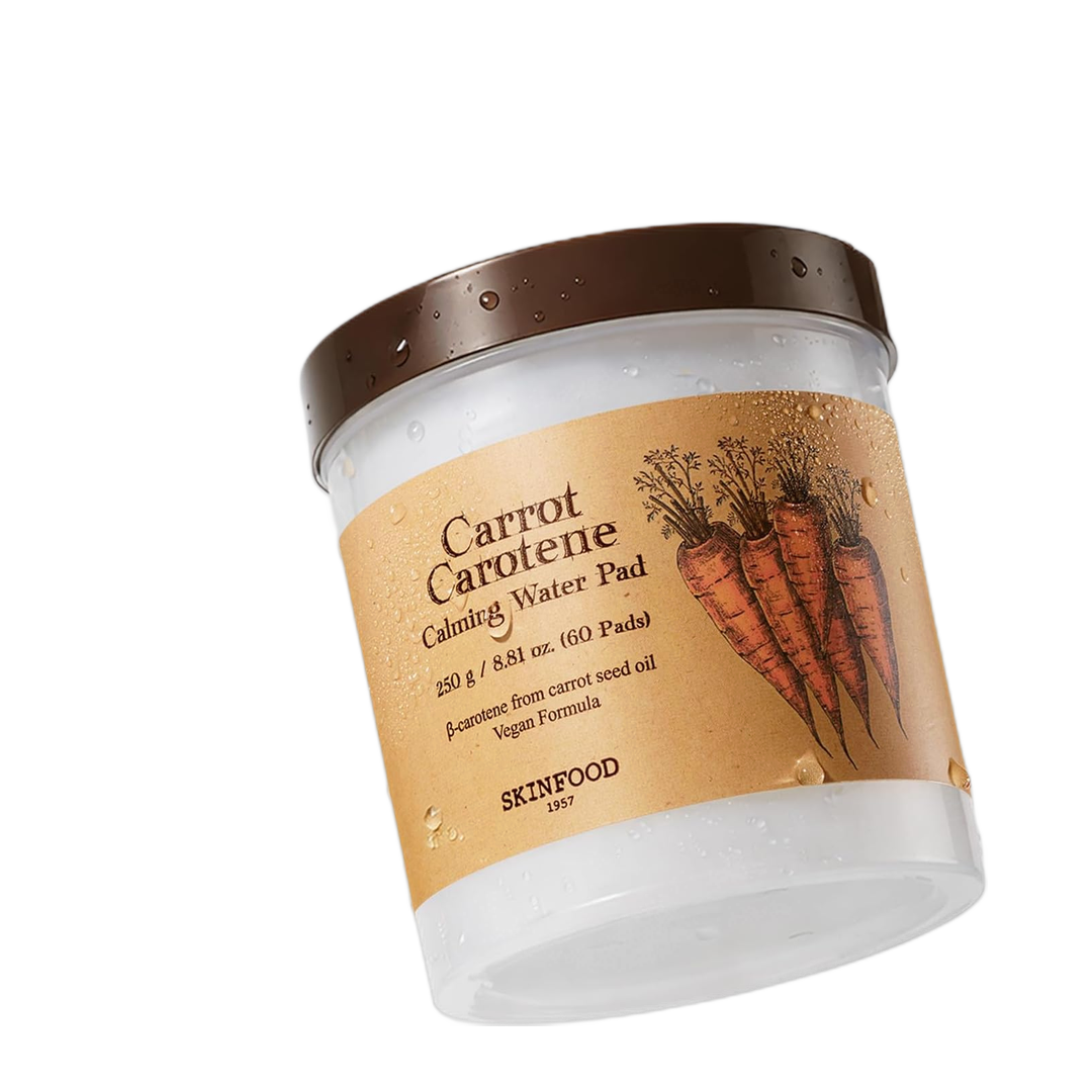 SKINFOOD Carrot Carotene Calming Water Pad 60 unidades - Discos com Cenoura