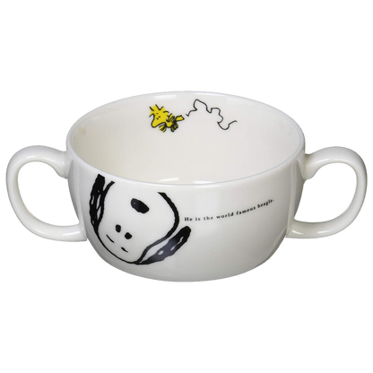 Tigela de Sopa Snoopy com Alça Dupla – Peanuts (Porcelana, 210 ml)