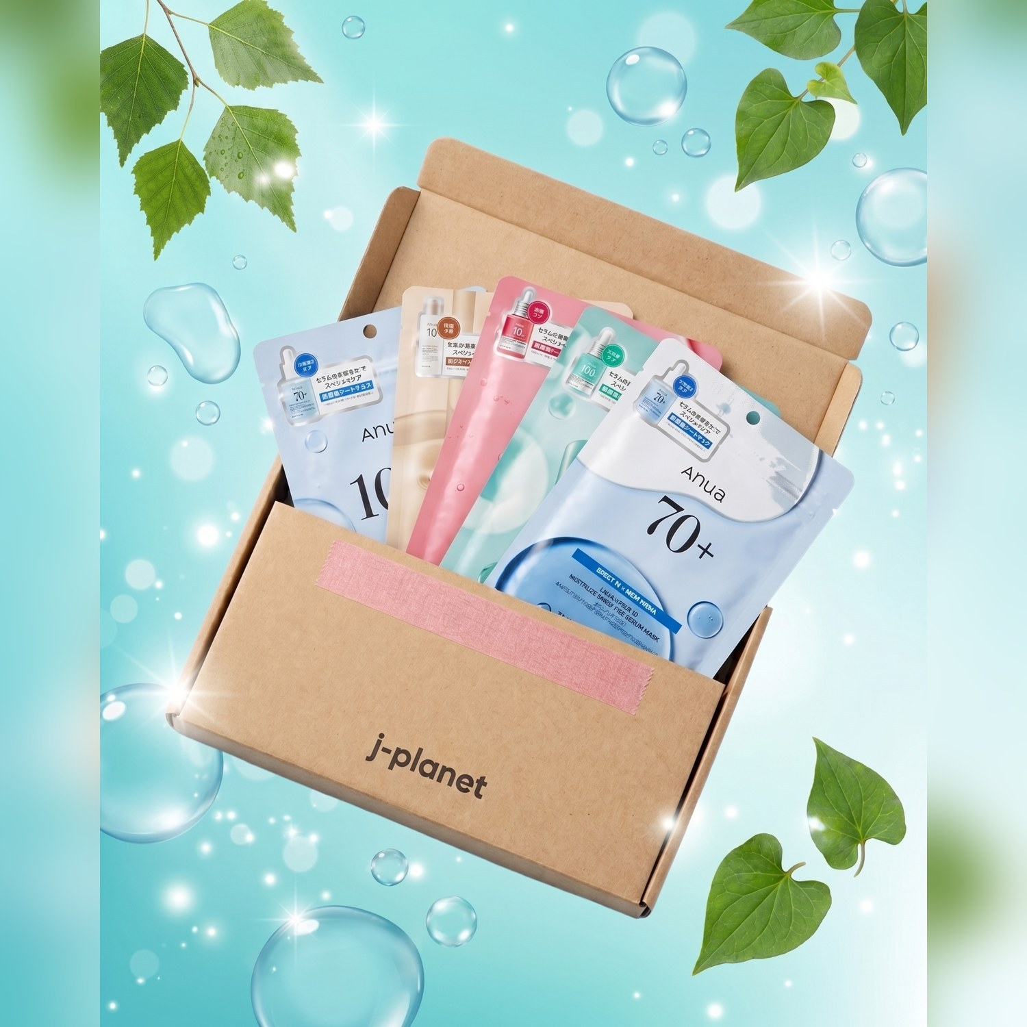 Box ANUA Degustação - 6 Máscaras Faciais Sortidas (Heartleaf, Pêssego, Bétula, Arroz, Niacinamida, PDRN)