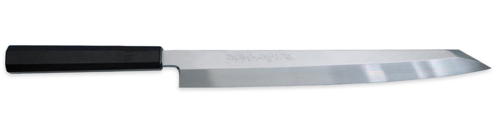 Faca de Cozinha Japonesa Kiritsuke-Yanagiba 270mm — Sakai Ichimonji, aço carbono hon-yaki, cabo de ébano, com bainha