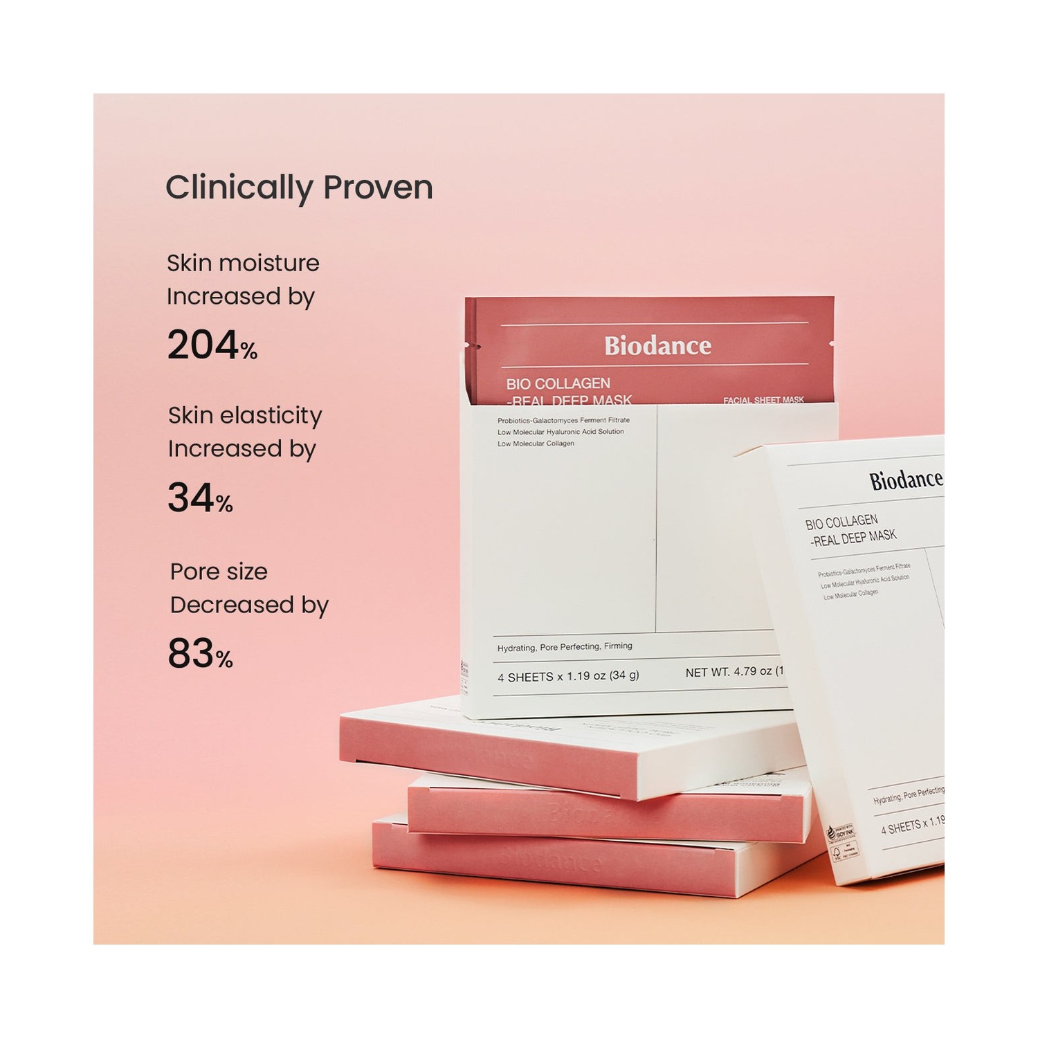 Biodance Bio-Collagen Real Deep Mask — Máscara Facial em Hidrogel, 4 unidades — imagem 7