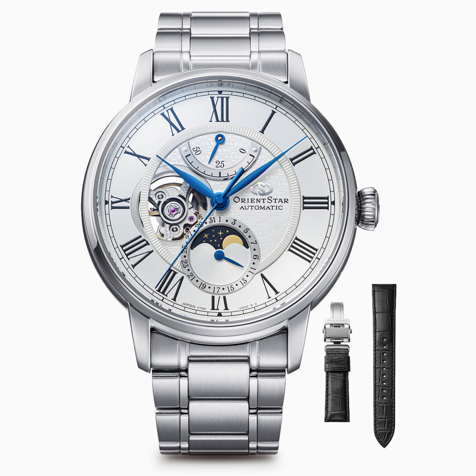 Relógio Orient Star M45 F7 Mecânico Fases da Lua RK-BT0001S