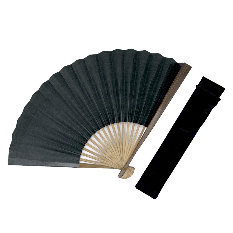 Leque Japonês Sensu Hakuchikudo 'Shibusen' — Conjunto com Capa e Caixa de Paulównia