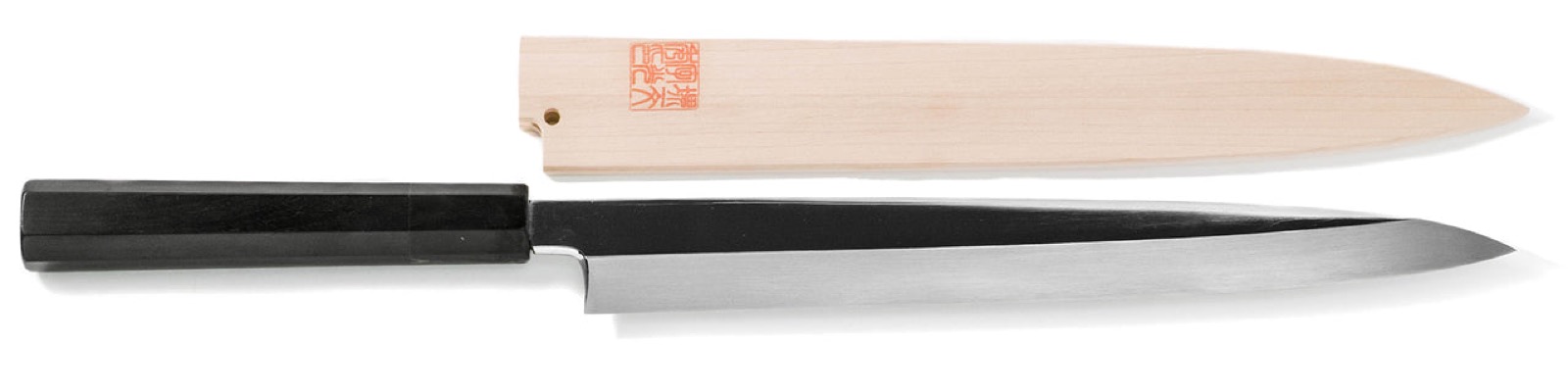 Faca de Cozinha Japonesa Yanagiba (sashimi) 270mm — Sakai Ichimonji, aço inox VG10 espelhado, cabo de ébano, com bainha