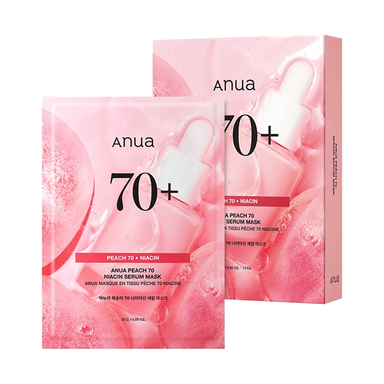 Mascara Facial ANUA Pessego 70 Niacinamida (10 folhas)