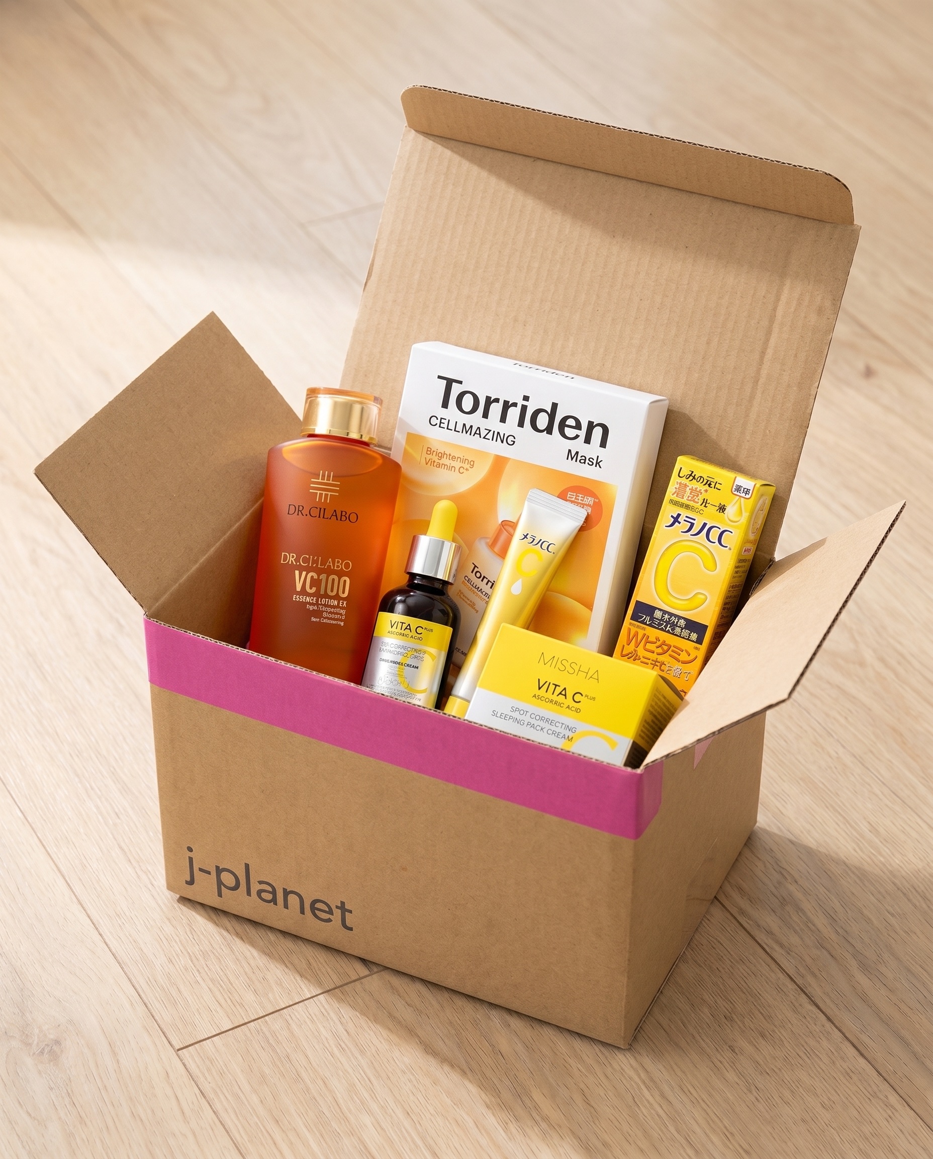 Box Glow Vitamina C - Viço & Tom Uniforme (5 itens full-size do Japão)